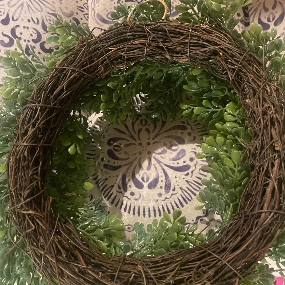 Set of 2 Artificial boxwood lifelike Wreaths 12” round w/ hanger